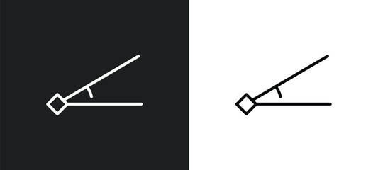 angle icon isolated in white and black colors. angle outline vector icon from geometry collection for web, mobile apps and ui.