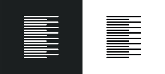 left alignment icon isolated in white and black colors. left alignment outline vector icon from geometric figure collection for web, mobile apps and ui.