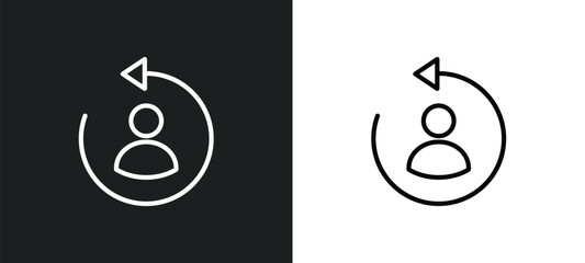 change icon isolated in white and black colors. change outline vector icon from geometry collection for web, mobile apps and ui.