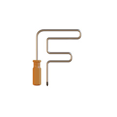 Screwdriver 3D Alphabet or PNG Letters