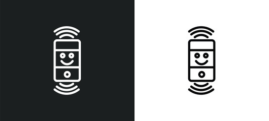smart assistant icon isolated in white and black colors. smart assistant outline vector icon from general collection for web, mobile apps and ui.