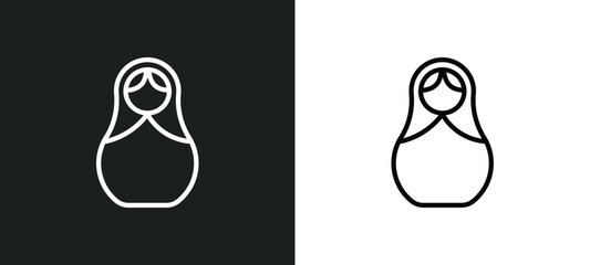 matryoshka icon isolated in white and black colors. matryoshka outline vector icon from general collection for web, mobile apps and ui.