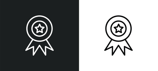 number one medal icon isolated in white and black colors. number one medal outline vector icon from general collection for web, mobile apps and ui.
