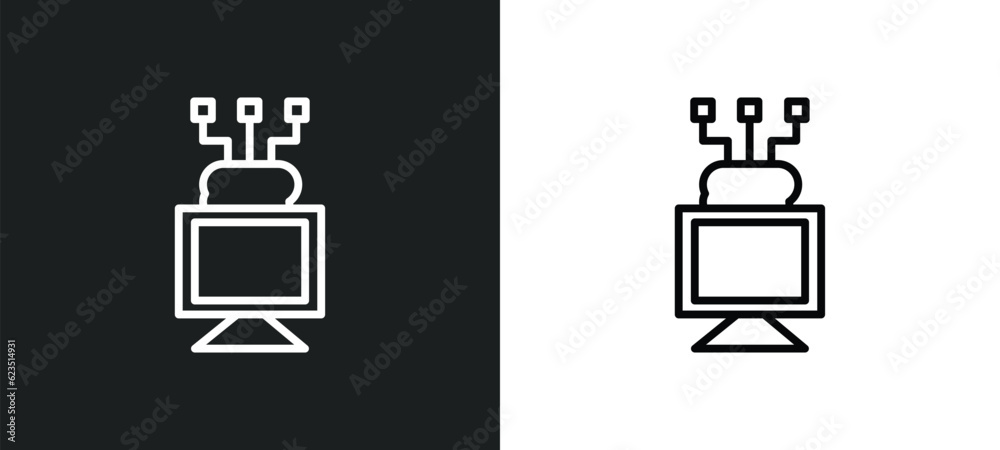 Poster edge computing icon isolated in white and black colors. edge computing outline vector icon from gene
