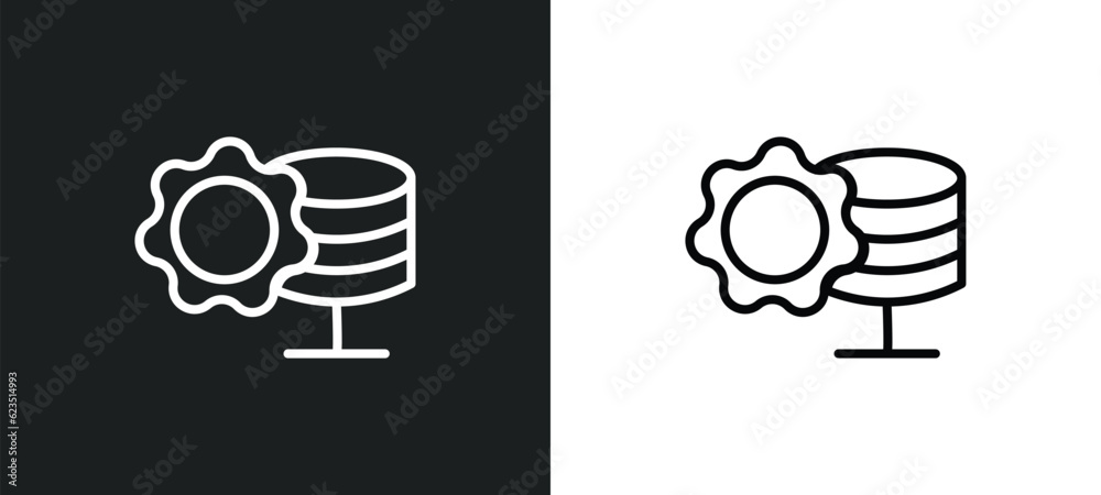 Poster data engineering icon isolated in white and black colors. data engineering outline vector icon from 