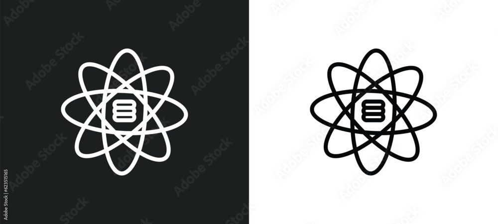 Poster big data scientist icon isolated in white and black colors. big data scientist outline vector icon f