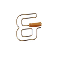 Fototapeta premium Screwdriver 3D Alphabet or PNG Letters