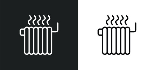 heating icon isolated in white and black colors. heating outline vector icon from furniture & household collection for web, mobile apps and ui.