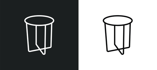 side table icon isolated in white and black colors. side table outline vector icon from furniture & household collection for web, mobile apps and ui.