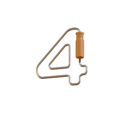 Screwdriver 3D Alphabet or PNG Letters