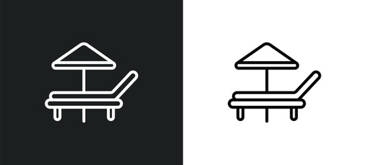 lounger icon isolated in white and black colors. lounger outline vector icon from furniture & household collection for web, mobile apps and ui.