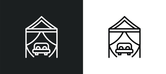 canopy bed icon isolated in white and black colors. canopy bed outline vector icon from furniture & household collection for web, mobile apps and ui.