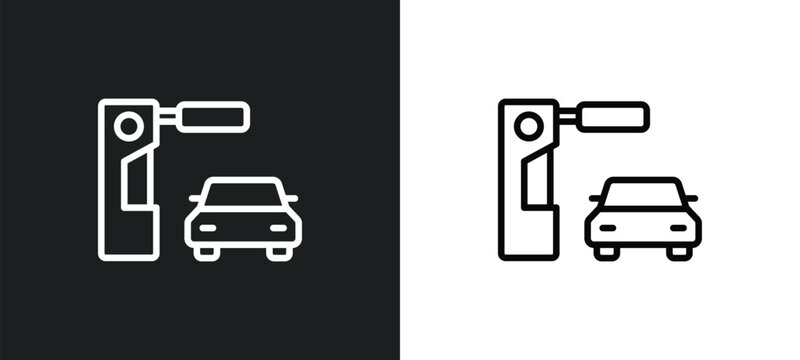 drive through icon isolated in white and black colors. drive through outline vector icon from food collection for web, mobile apps and ui.
