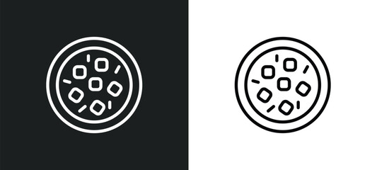mapo tofu icon isolated in white and black colors. mapo tofu outline vector icon from food collection for web, mobile apps and ui.