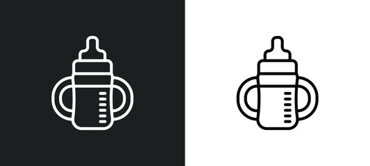 sippy cup icon isolated in white and black colors. sippy cup outline vector icon from food collection for web, mobile apps and ui.