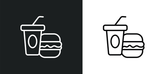junk food icon isolated in white and black colors. junk food outline vector icon from food collection for web, mobile apps and ui.