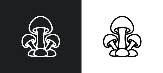 mushrooms icon isolated in white and black colors. mushrooms outline vector icon from food collection for web, mobile apps and ui.