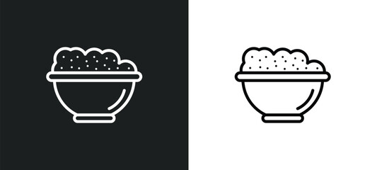 risotto icon isolated in white and black colors. risotto outline vector icon from food collection for web, mobile apps and ui.