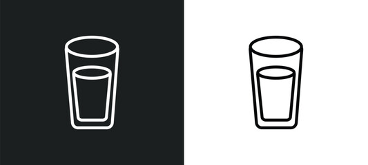 water glass icon isolated in white and black colors. water glass outline vector icon from food collection for web, mobile apps and ui.