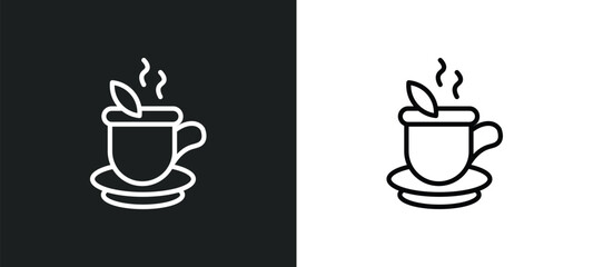 hot herbal icon isolated in white and black colors. hot herbal outline vector icon from food collection for web, mobile apps and ui.