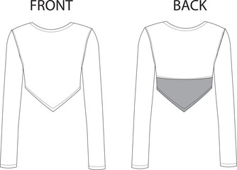 Crop blouse fashion technical drawing