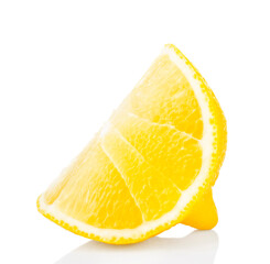 slice of lemon on a white background