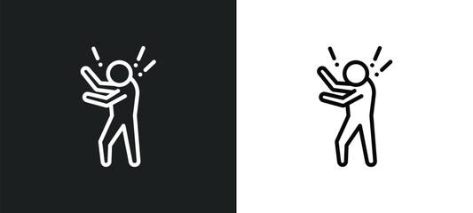 rough human icon isolated in white and black colors. rough human outline vector icon from feelings collection for web, mobile apps and ui.