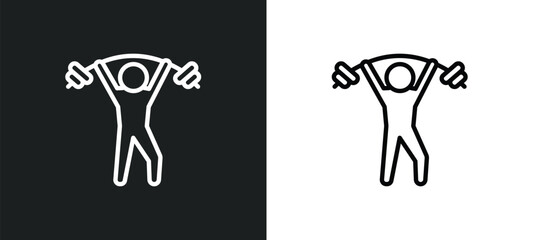 pumped human icon isolated in white and black colors. pumped human outline vector icon from feelings collection for web, mobile apps and ui.