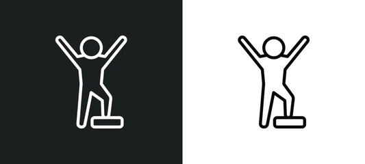 proud human icon isolated in white and black colors. proud human outline vector icon from feelings collection for web, mobile apps and ui.