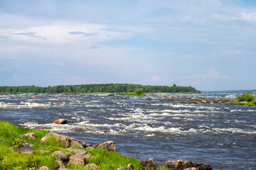 Wilderness Waterway Flowing River Scenery at Haparanda Kukkolaforsen