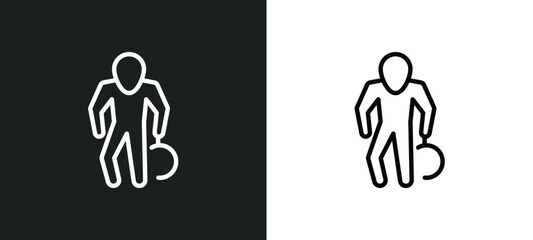 horrible human icon isolated in white and black colors. horrible human outline vector icon from feelings collection for web, mobile apps and ui.