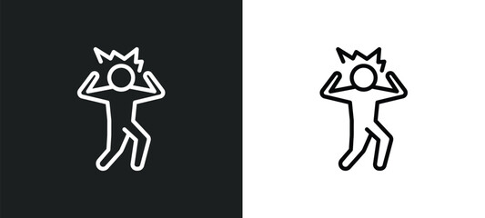 frustrated human icon isolated in white and black colors. frustrated human outline vector icon from feelings collection for web, mobile apps and ui.