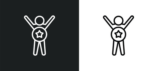 Fototapeta premium awesome human icon isolated in white and black colors. awesome human outline vector icon from feelings collection for web, mobile apps and ui.
