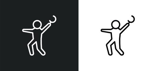 terrible human icon isolated in white and black colors. terrible human outline vector icon from feelings collection for web, mobile apps and ui.