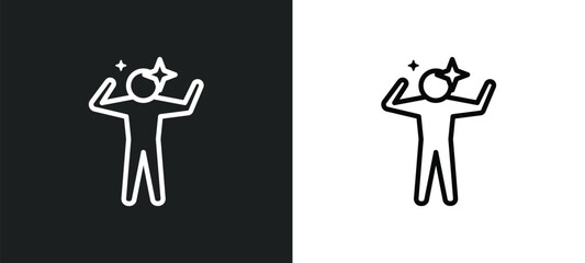 amazing human icon isolated in white and black colors. amazing human outline vector icon from feelings collection for web, mobile apps and ui.