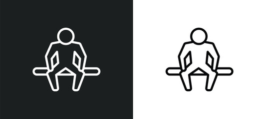 alone human icon isolated in white and black colors. alone human outline vector icon from feelings collection for web, mobile apps and ui.