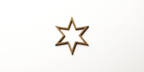 Rustic wood star icon for versatile and natural designs