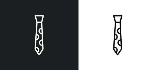 stripped tie icon isolated in white and black colors. stripped tie outline vector icon from fashion collection for web, mobile apps and ui.