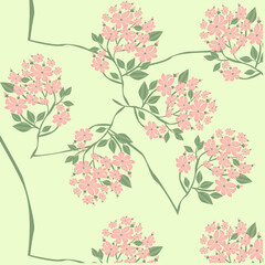 Pink branches seamless vector pattern
