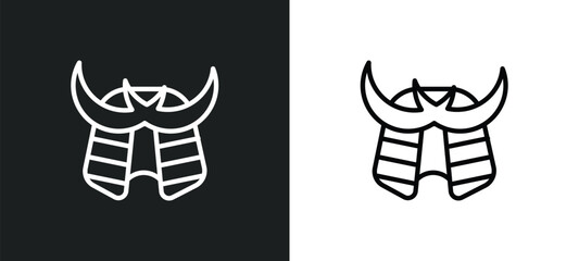 samurai helmet icon isolated in white and black colors. samurai helmet outline vector icon from fashion collection for web, mobile apps and ui.