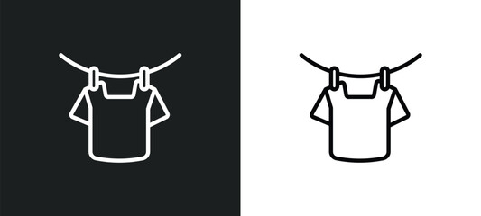 drying icon isolated in white and black colors. drying outline vector icon from fashion collection for web, mobile apps and ui.