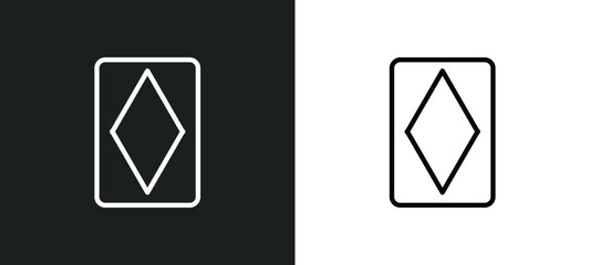 diamond ace icon isolated in white and black colors. diamond ace outline vector icon from entertainment collection for web, mobile apps and ui.