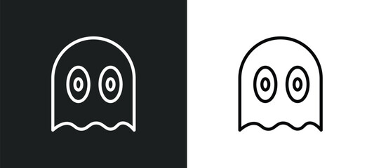 ghost icon isolated in white and black colors. ghost outline vector icon from arcade collection for web, mobile apps and ui.