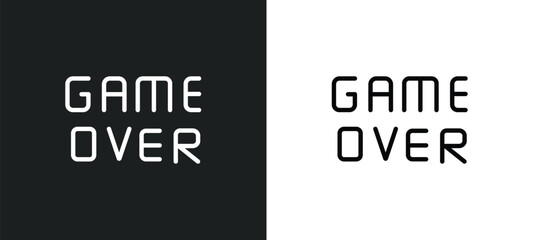 game over icon isolated in white and black colors. game over outline vector icon from arcade collection for web, mobile apps and ui.
