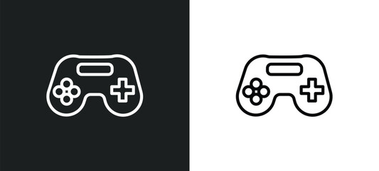 game console icon isolated in white and black colors. game console outline vector icon from arcade collection for web, mobile apps and ui.