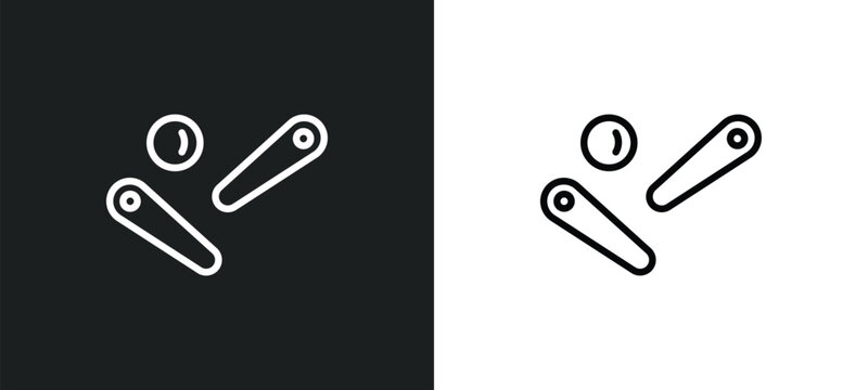 pinball icon isolated in white and black colors. pinball outline vector icon from arcade collection for web, mobile apps and ui.