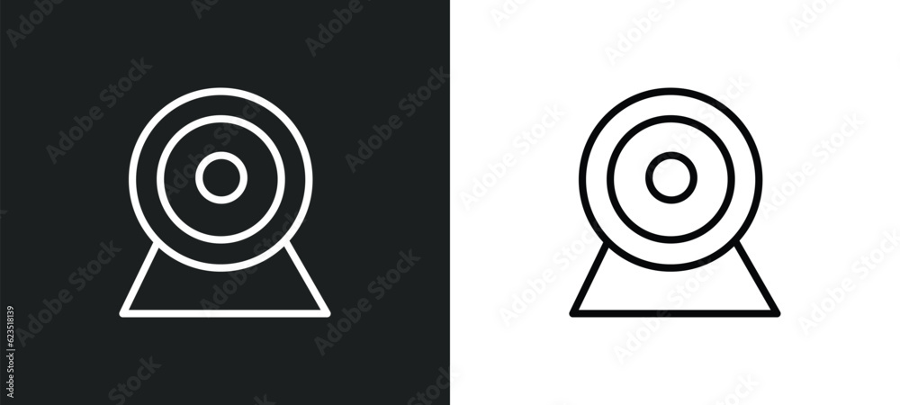 Poster web camera icon isolated in white and black colors. web camera outline vector icon from electrian co