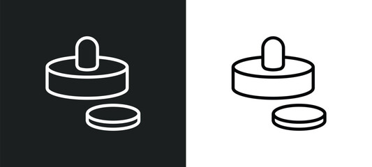 air hockey icon isolated in white and black colors. air hockey outline vector icon from arcade collection for web, mobile apps and ui.