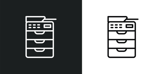 copier icon isolated in white and black colors. copier outline vector icon from electronic devices collection for web, mobile apps and ui.