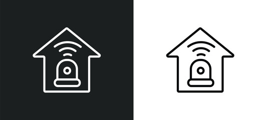 burglar alarm icon isolated in white and black colors. burglar alarm outline vector icon from electronic devices collection for web, mobile apps and ui.